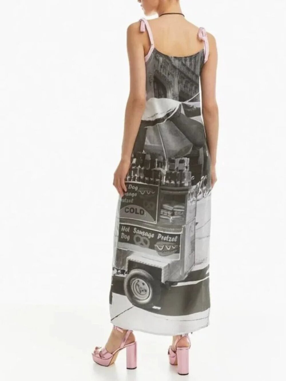 Basic Pleasure Mode Bowtie City Print Dress - Picture 3 of 3